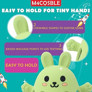 Sonaglio Montessori Per Neonati 0-12 Mesi - Giocattolo Sensoriale A Forma Di Coniglio In Sicuro Silicione Alimentare