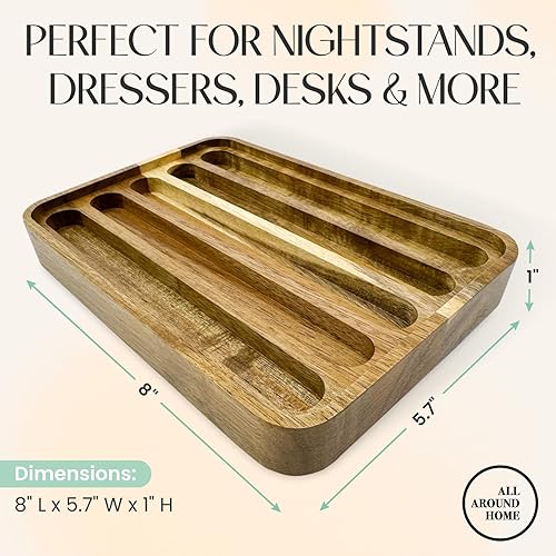 Miniatura 5 de Bandeja organizadora de correa para Apple Watch, pantalla de escritorio de madera de acacia Smartwach