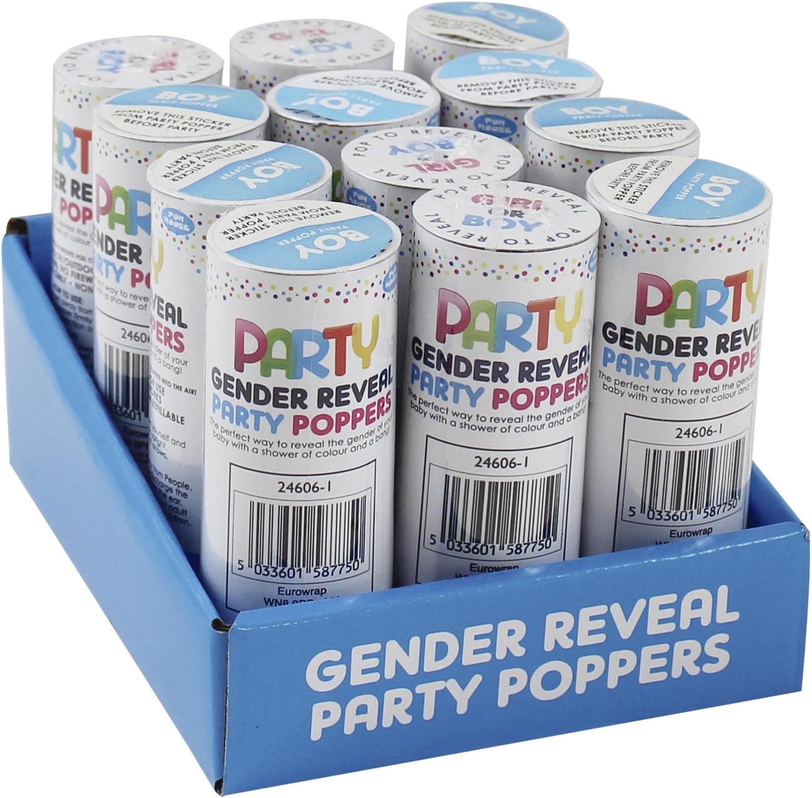 Eurowrap Gender Reveal Party Popper - Blue