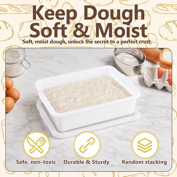 3 Pack Pizza Dough Proofing Container, Sourdough Rising Box
