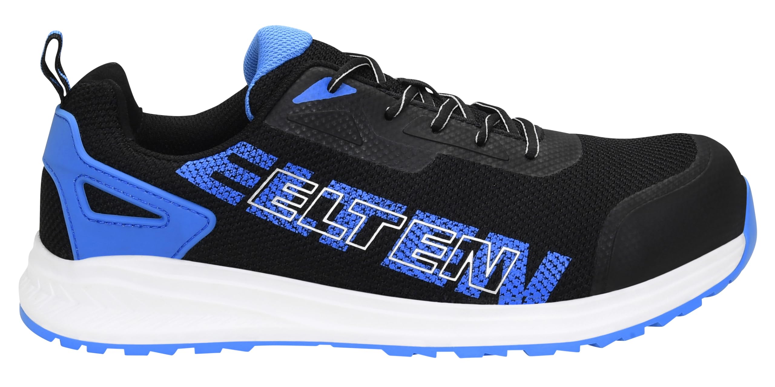 ELTEN BATIS Black-Blue Low ESD S1P - Zapatos de seguridad para hombre y mujer, textil, puntera de plástico (más ligero que la puntera de acero), ligeros, deportivos, negro/azul