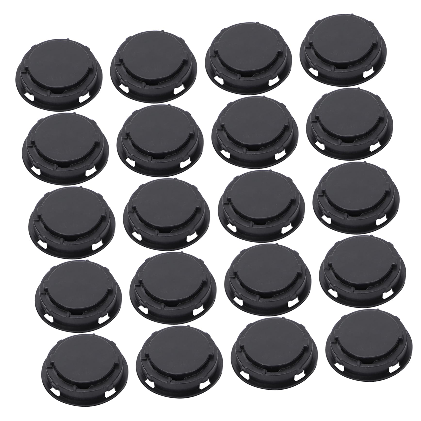 NUOBESTY 50Pcs Black Plastic Bottom Covers for Piggy Banks Easy Installation Coin Stoppers Durable Lids for Money Saving Boxes and Plaster Figurines for Secure Storage