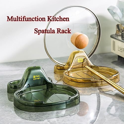 Miniatura 2 de Espátula de cocina multifunción, soporte multifuncional para espátulas de cocina con soporte de tapa, soporte para cuchara con soporte para tapa