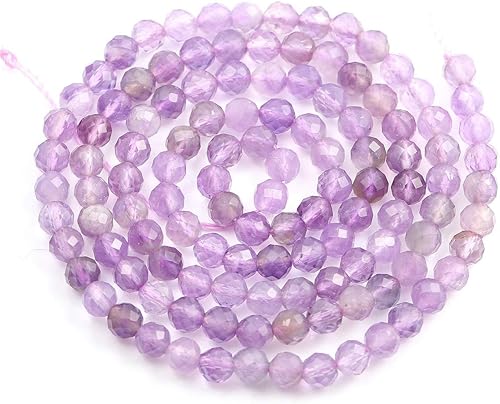 Miniatura 5 de Cuentas de amatista, piedras naturales sueltas redondas de energía para hacer joyas, collares, aretes, anillo, 2 hebraspaquete de 0.126 in