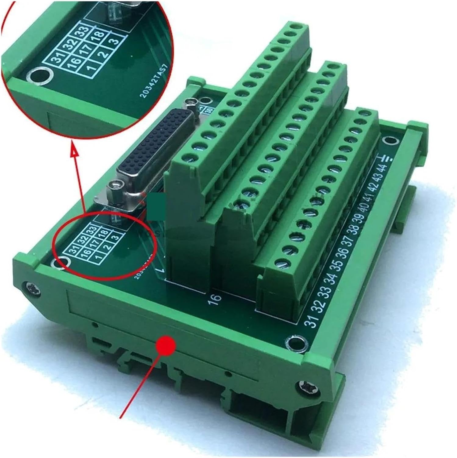 DB44 Male/Female Terminal Block Breakout Board D Sub Connectors DIN Rail(DB44 SM Male)