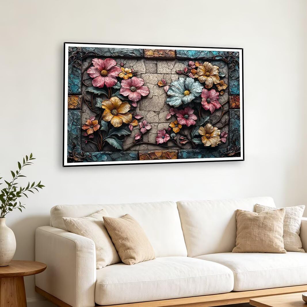 Puzzle 1000 Piezas, Puzzle Flor de Madera para Adultos, Regalos -2518