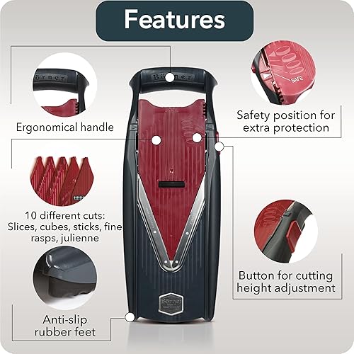 Miniatura 4 de Börner Vital Mandoline Vegetable Slicer Professional Set (11 pcs.)  Fruit and Vegetable Cutter  V-slicer + Slice Insert + Safety Guard +Accessories