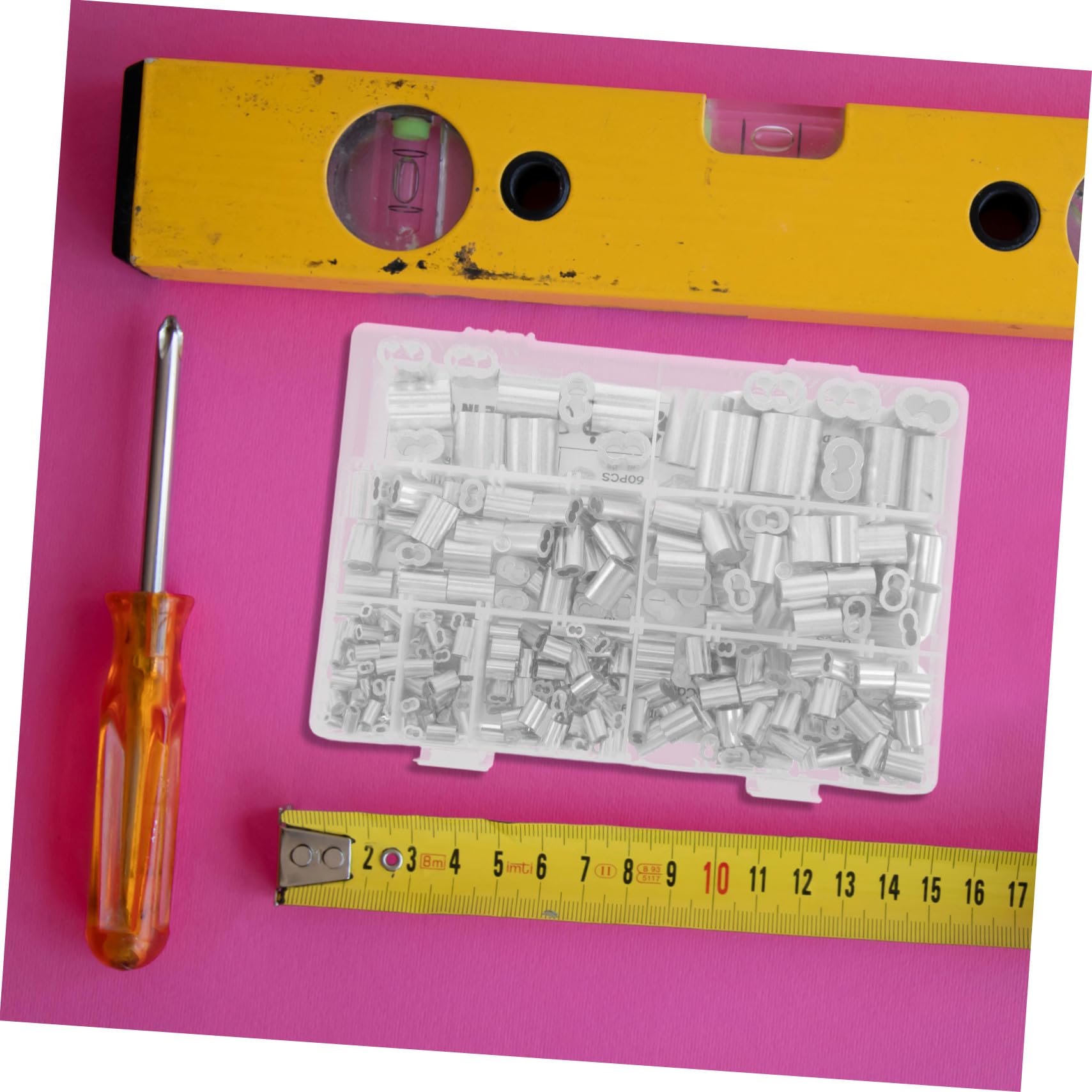 Manchon 1 Aluminium Câble pour Trou Double Métallique, à Set Argenté