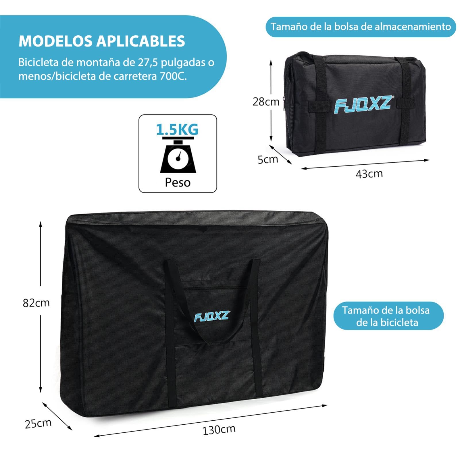 Bolsa de Almacenamiento para 26" Impermeable Bolsa Transporte Bicicleta 1680D Oxford Bolsa de Viaje Plegable de Bicicleta para Avión, Viajes en Tren