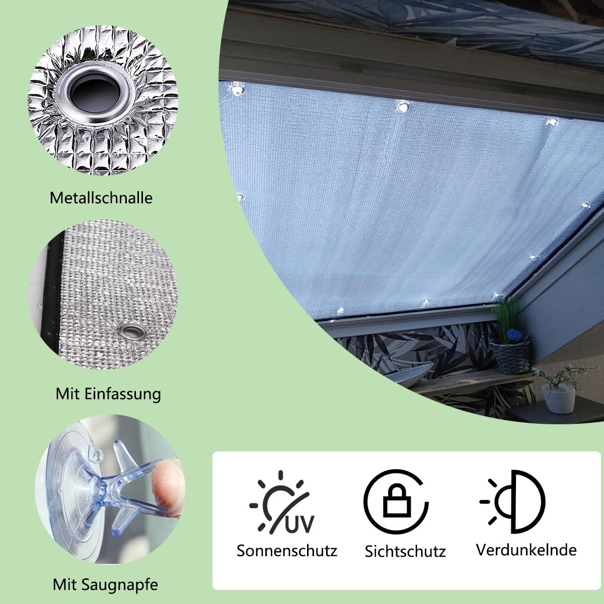 Odblaskowa folia blokująca ciepło, folia aluminiowa, izolacja termiczna z przyssawkami, ochrona przed promieniowaniem UV, ochrona przed wzrokiem, do pokoju słonecznego i ogrodu zimowego (100 x 200 cm)