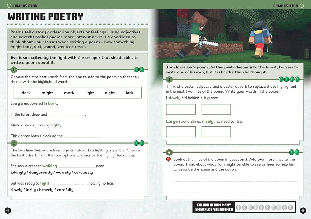 Amazon | Minecraft English Ages 6-7: Official Workbook
