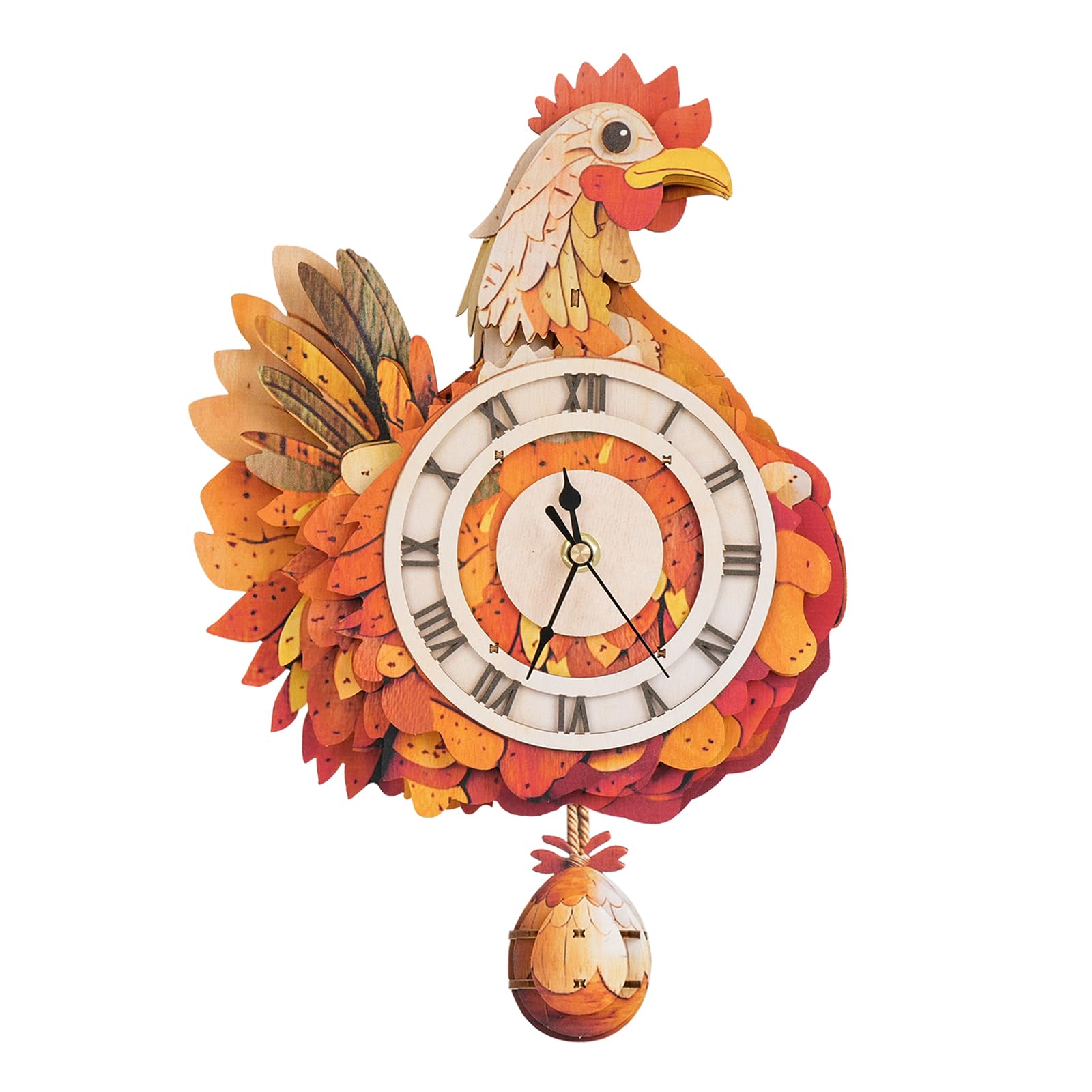 3D Wooden Puzzles for Adults - Chicken Clock, 3D Mechanical Wood Model Kit, Good Gifts Idea for Family and Friends, DIY Model Kits for Home Decor