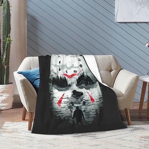 Miniatura 7 de Manta de película de terror de franela ultra suave, súper mullida, cálida, ligera, térmica, acogedora, para todas las estaciones, para viajes,