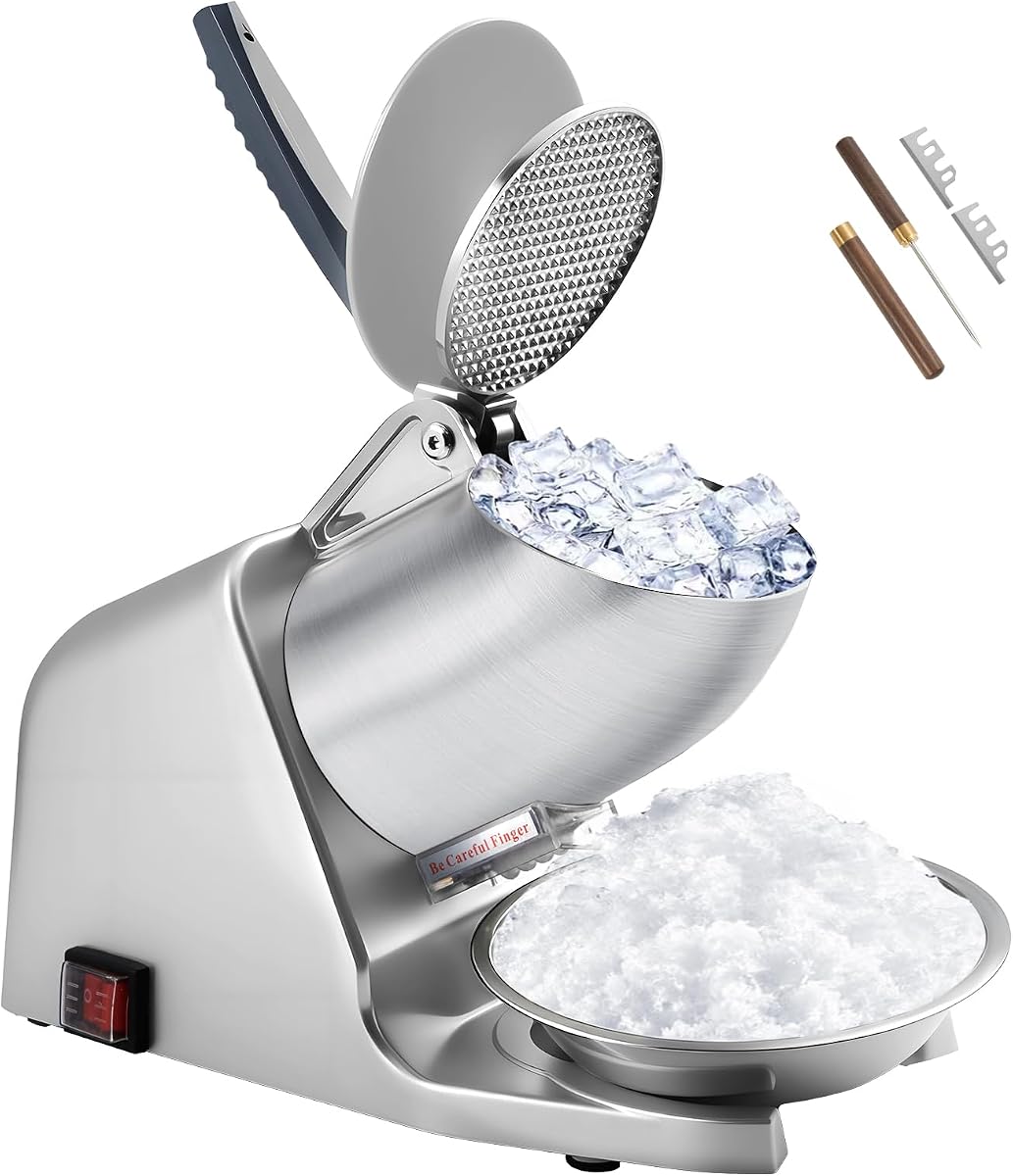 Electric Ice Crusher and Ice Shaver, 186 lbs/hr & Dual Blade