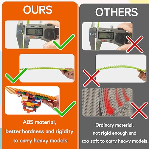 Miniatura 5 de EKIND Placas de ladrillo de construcción autoadhesivas, placas base de 10 x 10 pulgadas con adhesivo para ladrillos de juguete, actividades STEM y