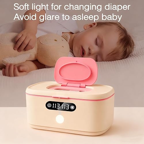 Miniatura 2 de Limpiador de toallitas húmedas para vehículos y uso doméstico, dispensador de toallitas húmedas para bebés y calentador de pañales con luz nocturna,