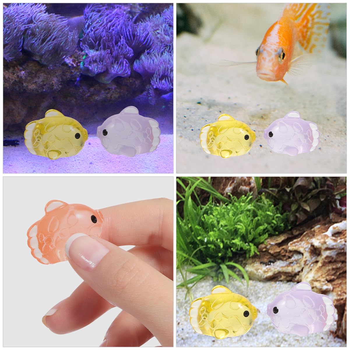 Happyyami 160piezas Miniaturas De Peces De Resina para Decoración De Acuarios y Paisajes Marinos Adornos De Animales Oceánicos