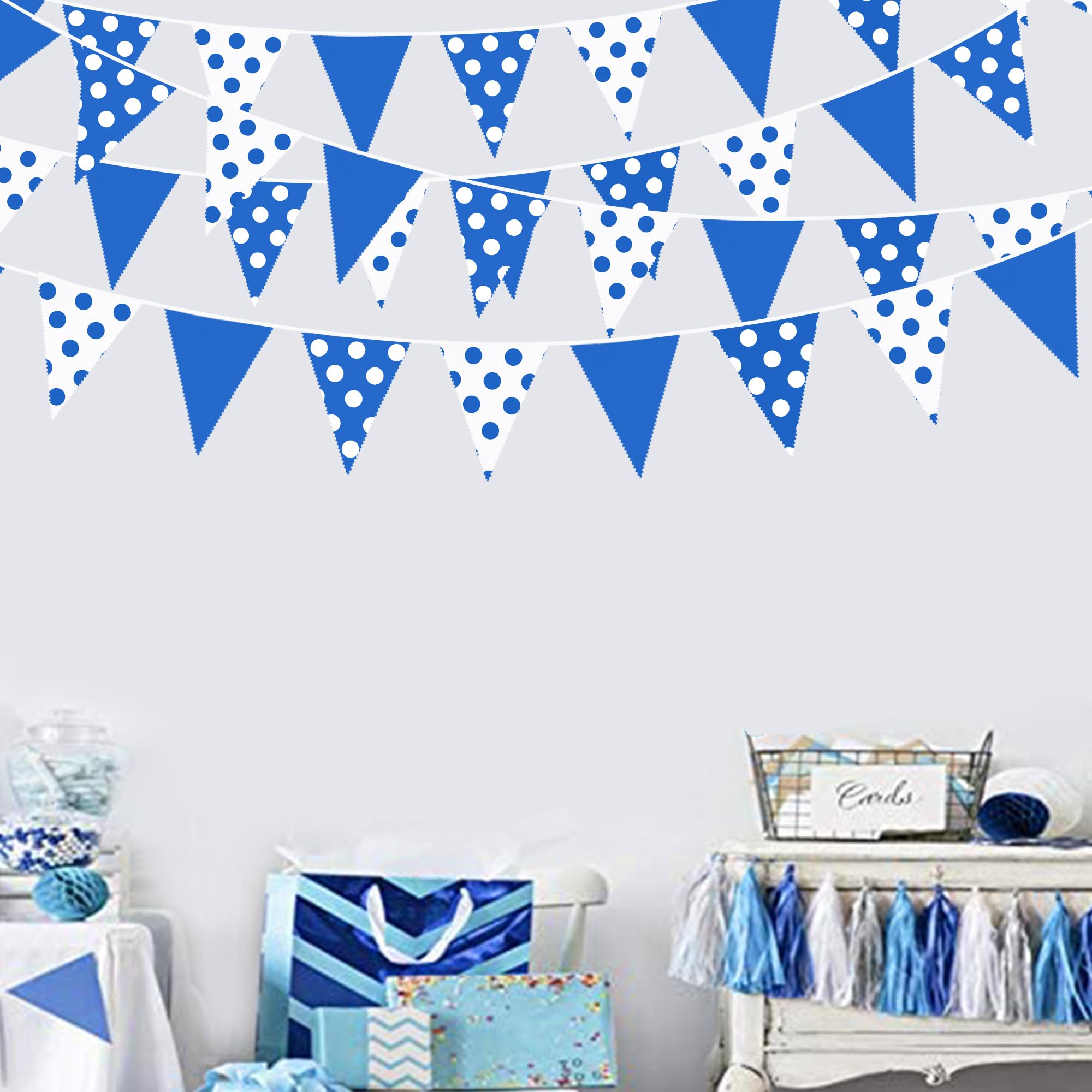 Blue And White Striped Fabric Bunting - 10 Metres - Bunting Warehouse