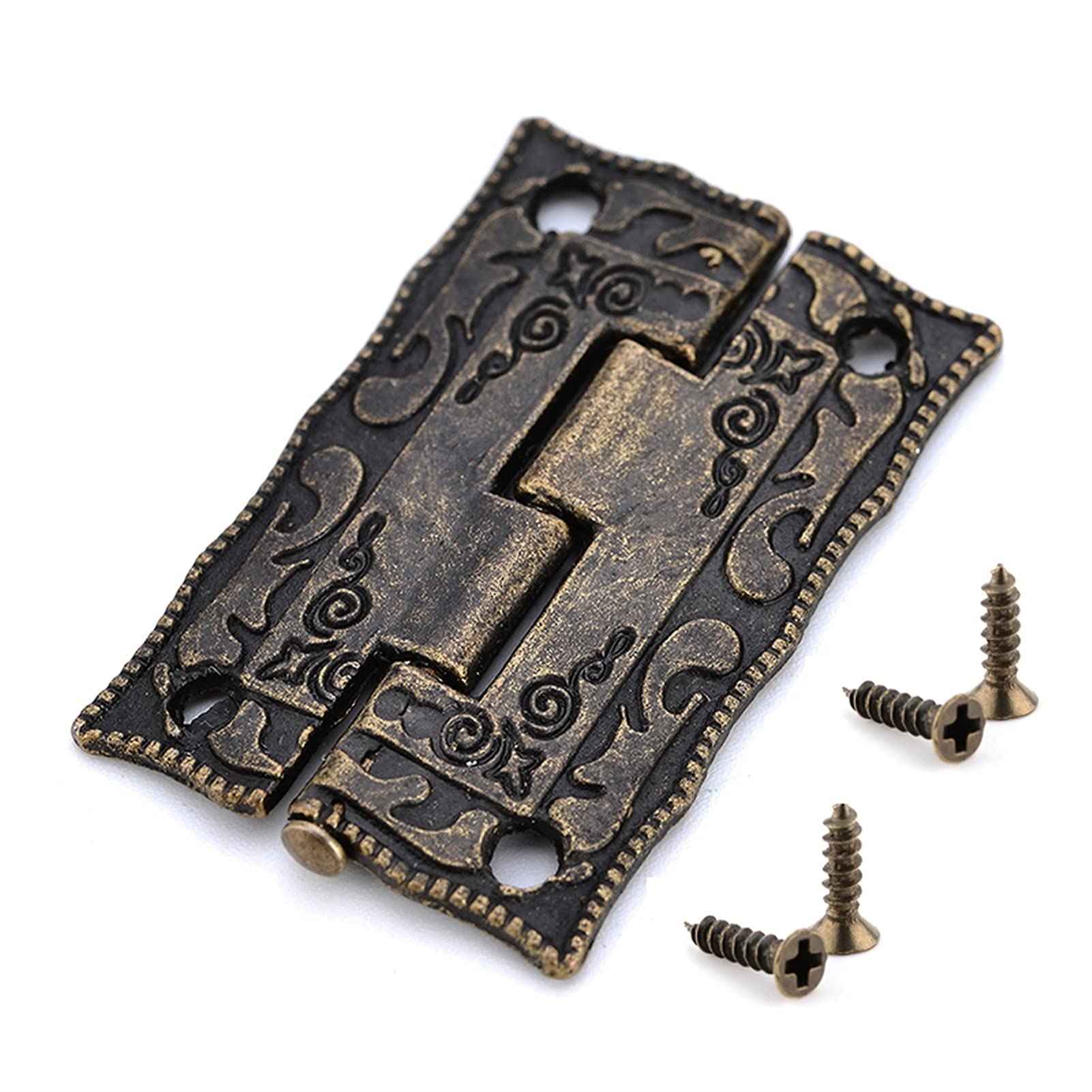Nvsfzgiyg One Color Hinge, 10Pcs Antique Bronze Cabinet Door Drawer Decorative M-Ini For Storage Wooden Box Furniture Hardware