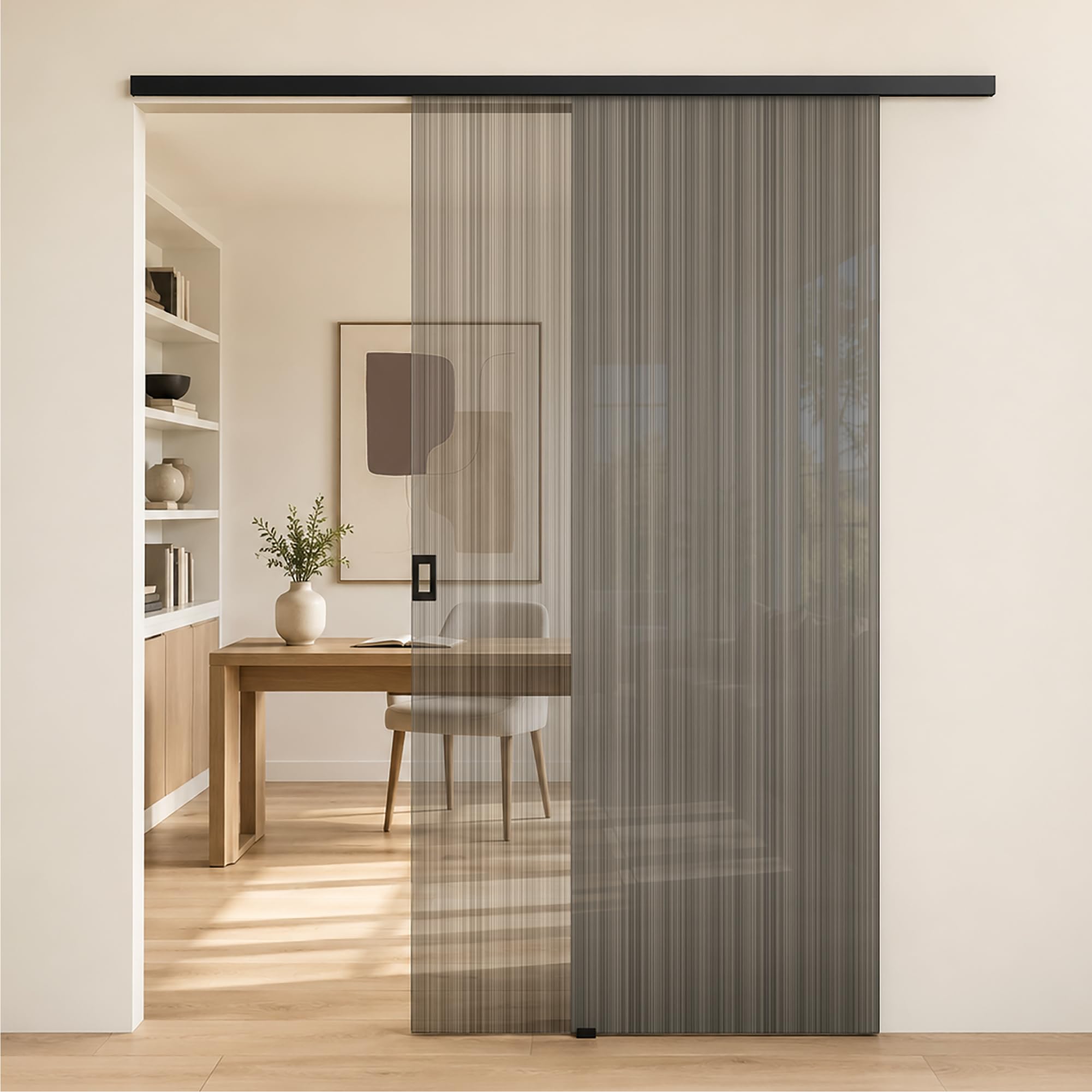 Mai & Mai Glasschiebetür komplettset softclose Matt Schwarz 90x205cm