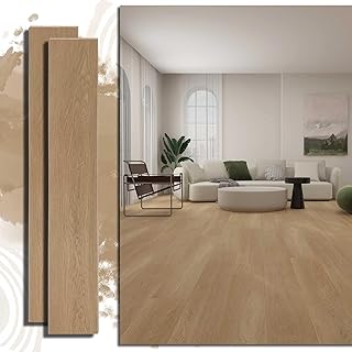 Easy Click Lock Vinyl Flooring | 7x43 Inch Planks | Pre-Attached Underla...