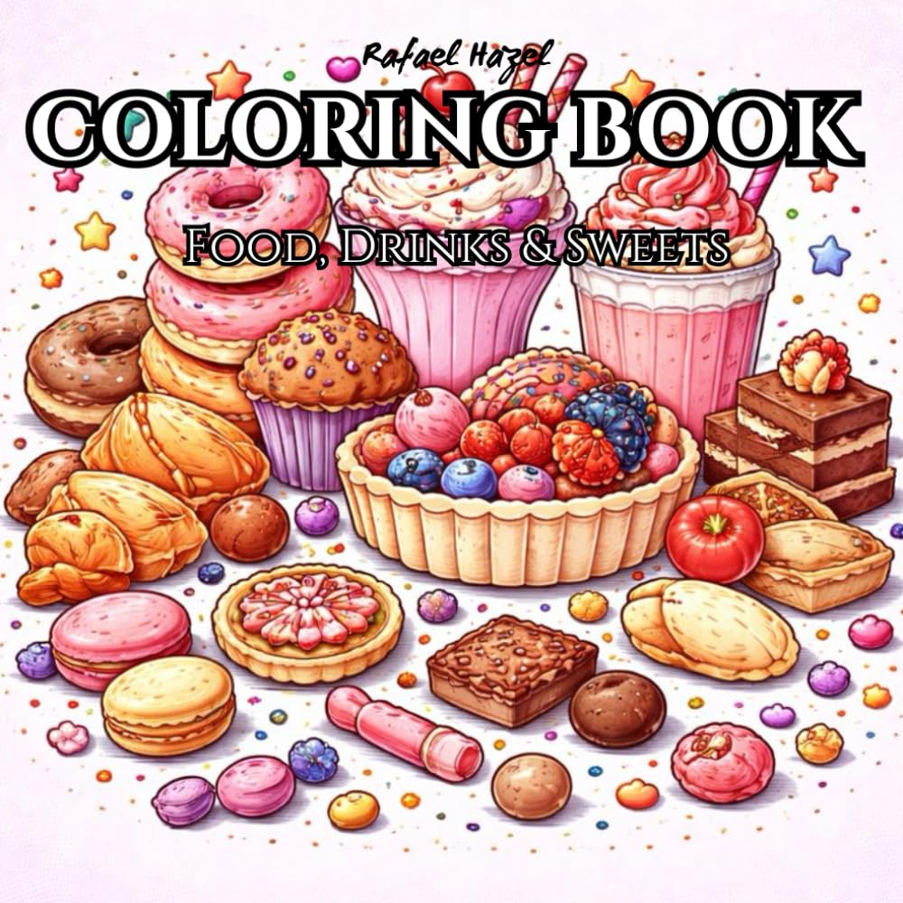 Food, Drinks & Sweets Coloring Book