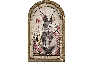 French Country Bunny Picture Rustic Farmhouse Decor, Vintage Wall Decor