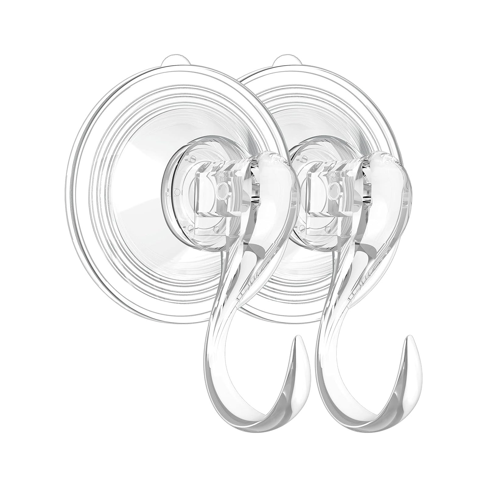 Hsioluted Strong Suction Cup Wall Hooks Removable Bathroom Hangers for Shower Towels Sturdy Kitchen Storage Solution Strong Vacuum Suction Bathroom Hooks