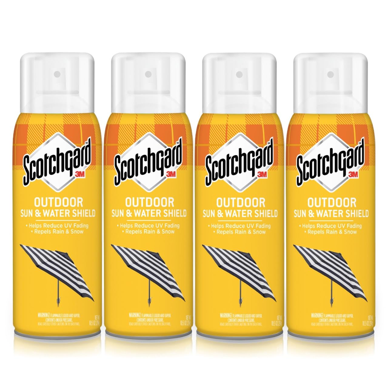 Scotchgard Outdoor Water & Sun Shield Fabric Spray, Water Repellent Spray for Spring and Summer Outdoor Gear and Patio Furniture, Fabric Spray for Outdoor Items, 10.5 Oz, 4 Count
