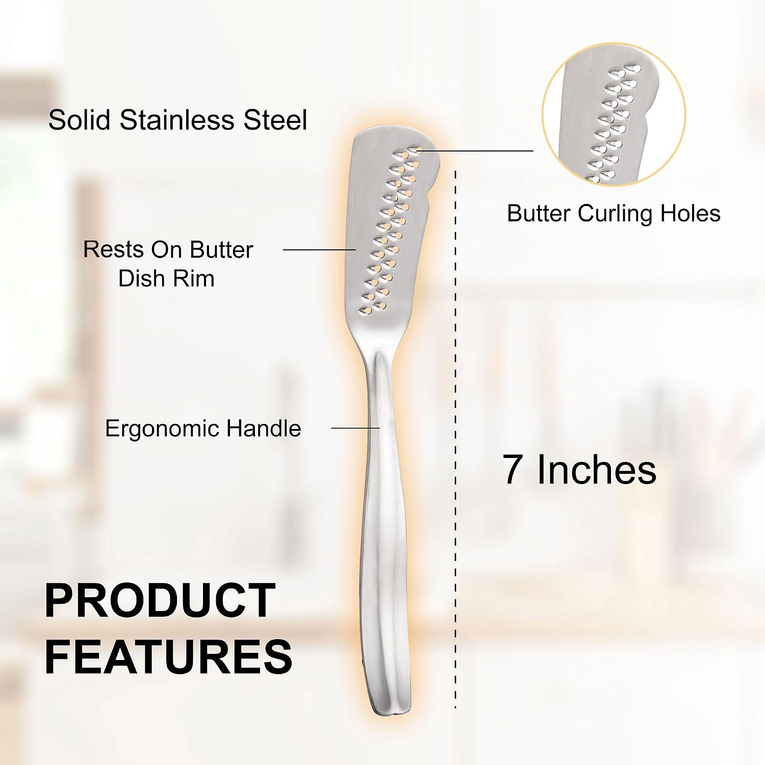 HIC Kitchen Better Butter Spreader, Stainless Steel, Curls Cold Hard Butter For Easy Spreading