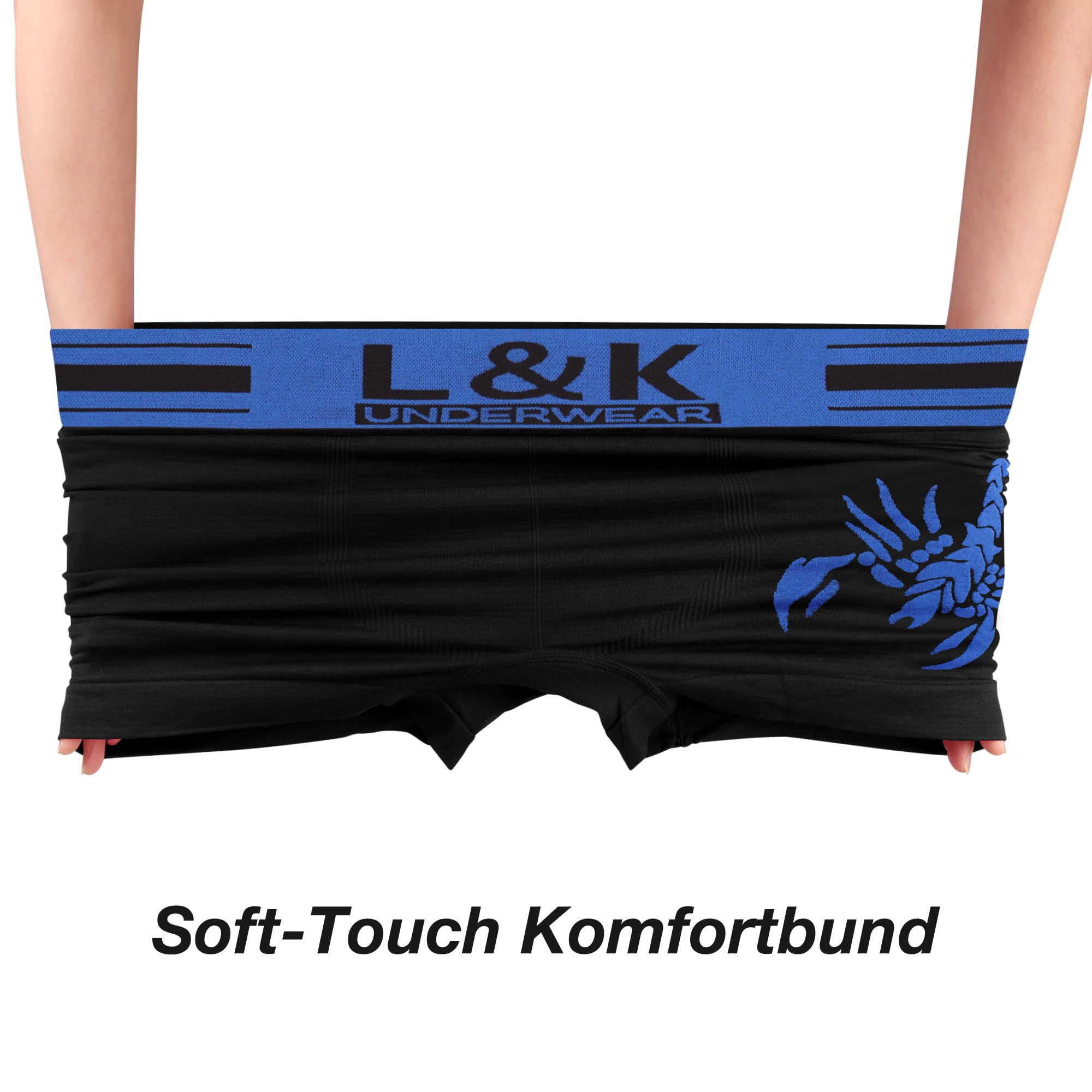 L&K Lot de 5/8/10 Boxers rétro en Microfibre Collection, Tailles S-3XL, Confortable et sans Coutures latérales gênantes, différents Motifs