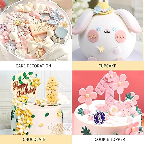 Miniatura 6 de KALAIEN Molde de silicona para fondant de girasol, 4 unidades, para decoración de pasteles, chocolate, caramelo, azúcar, bricolaje, pasta de goma de