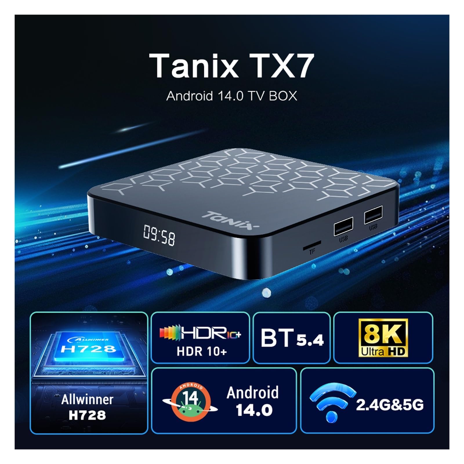 1 Unidad Tanix TX7 14 Dispositivo de TV Inteligente