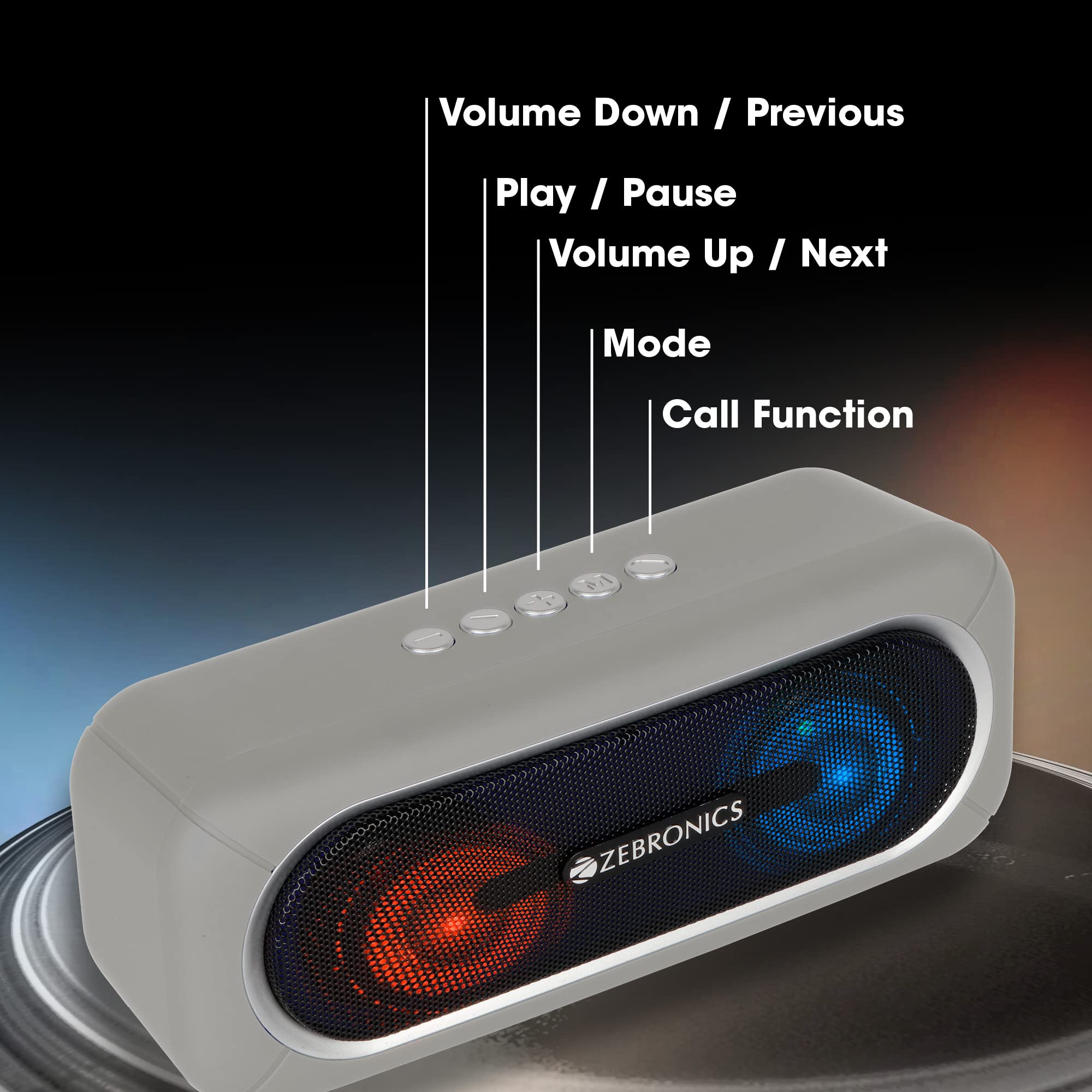 Zebronics Zeb Delight 20 Bluetooth V5 Portable Speaker 10w