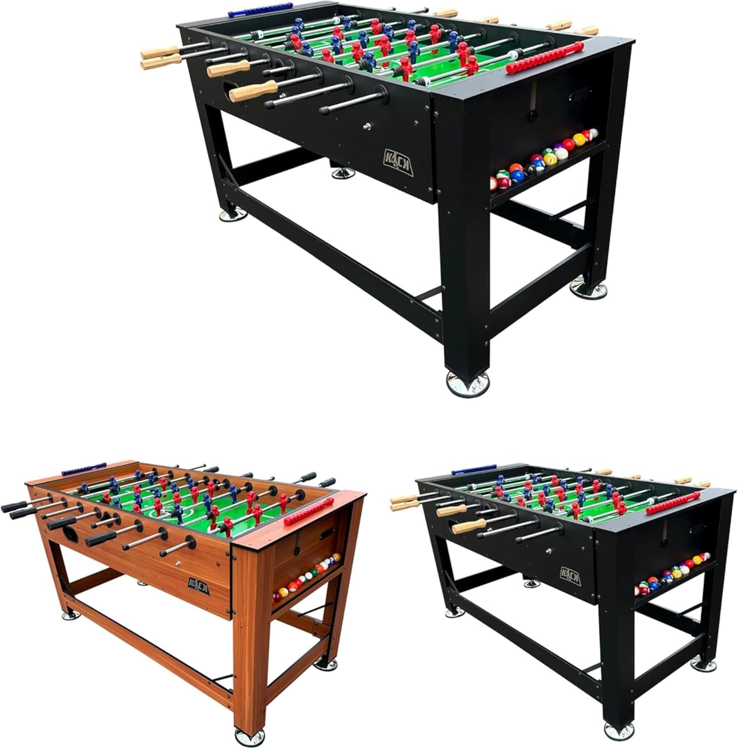 KICK Dyad 55" 2-in-1 Multi-Game Table – Foosball & Billiards/Pool Table