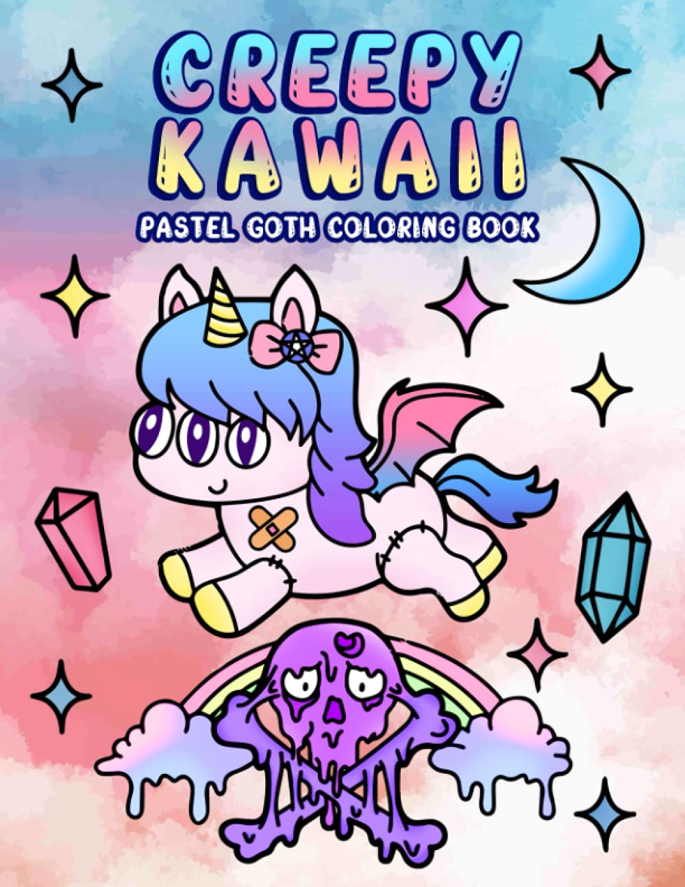 Creepy Kawaii Pastel Goth Coloring Book: Fun and Cute Horror Spooky Gothic Coloring Pages for Adults (130 pages)