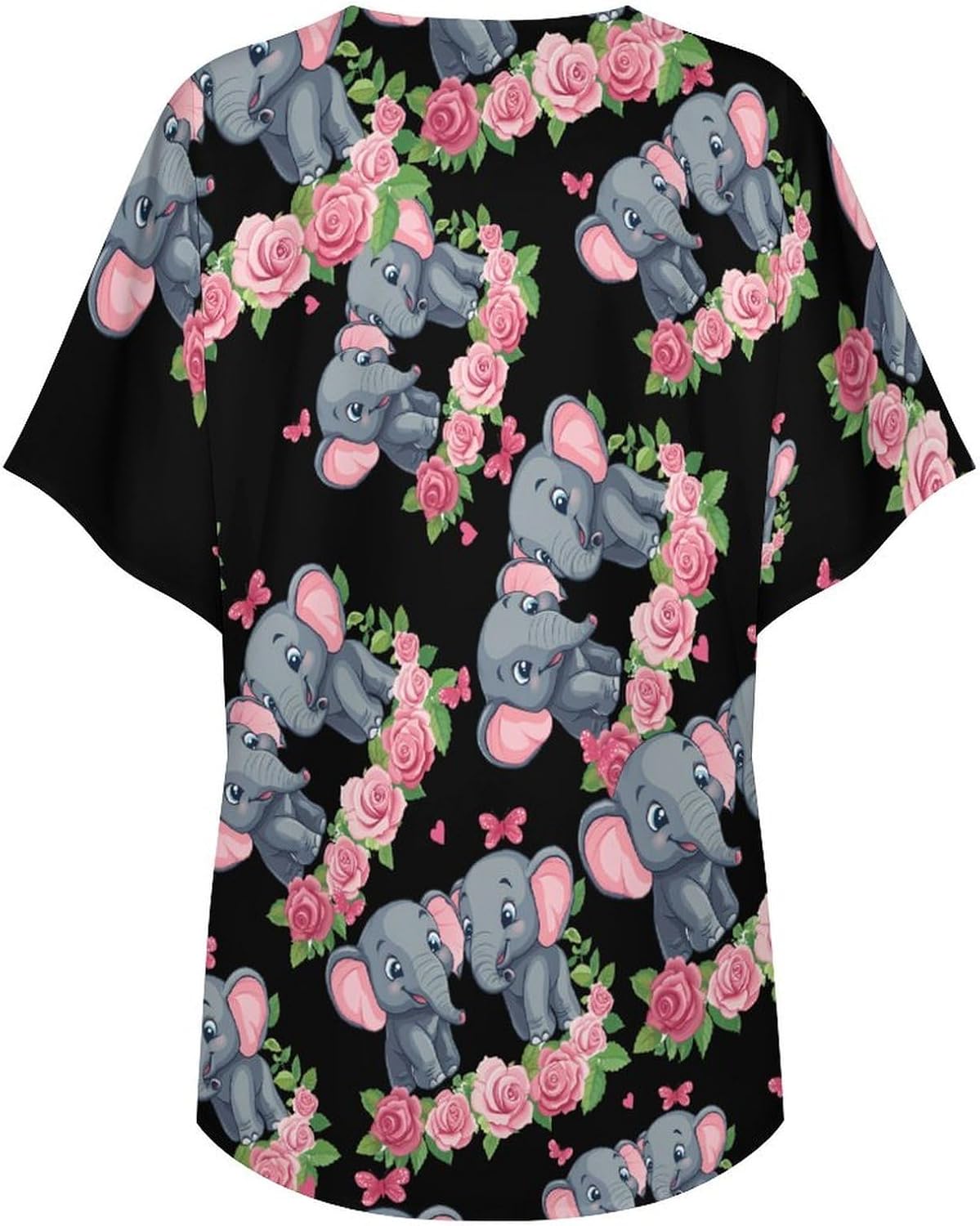 Elephant Women's Open Front Cardigan Short Sleeves Jacket Lightweight Sweaters Tops