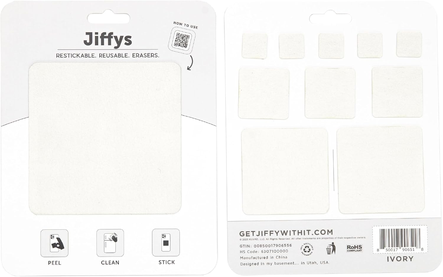 Restickable Cleaning Pads – Reusable, Washable, Multi-Surface Cleaner for Home & Kitchen, Ivory