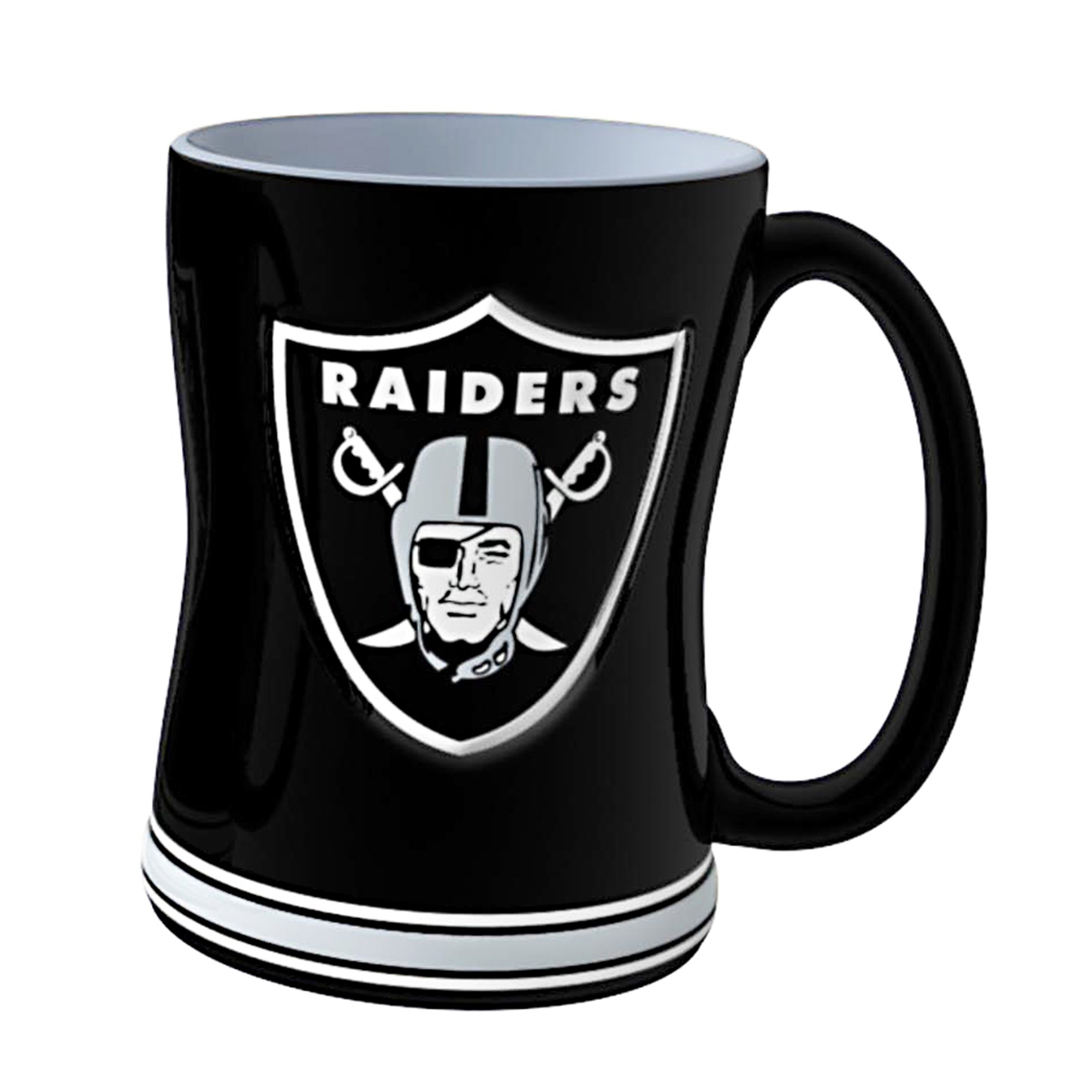 Boelter Brands NFL Oakland Raiders Sculpted Relief Mug, 14-Ounce, Black
