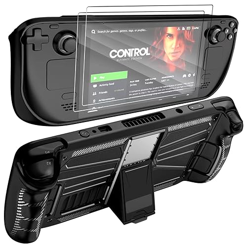 Mensican Steam Deck Case with Kickstand,TPU+PC Protective Case for Steam Deck,Shock-Absorption, Non-Slip and Anti-Scratch Accessories Skin for Steam