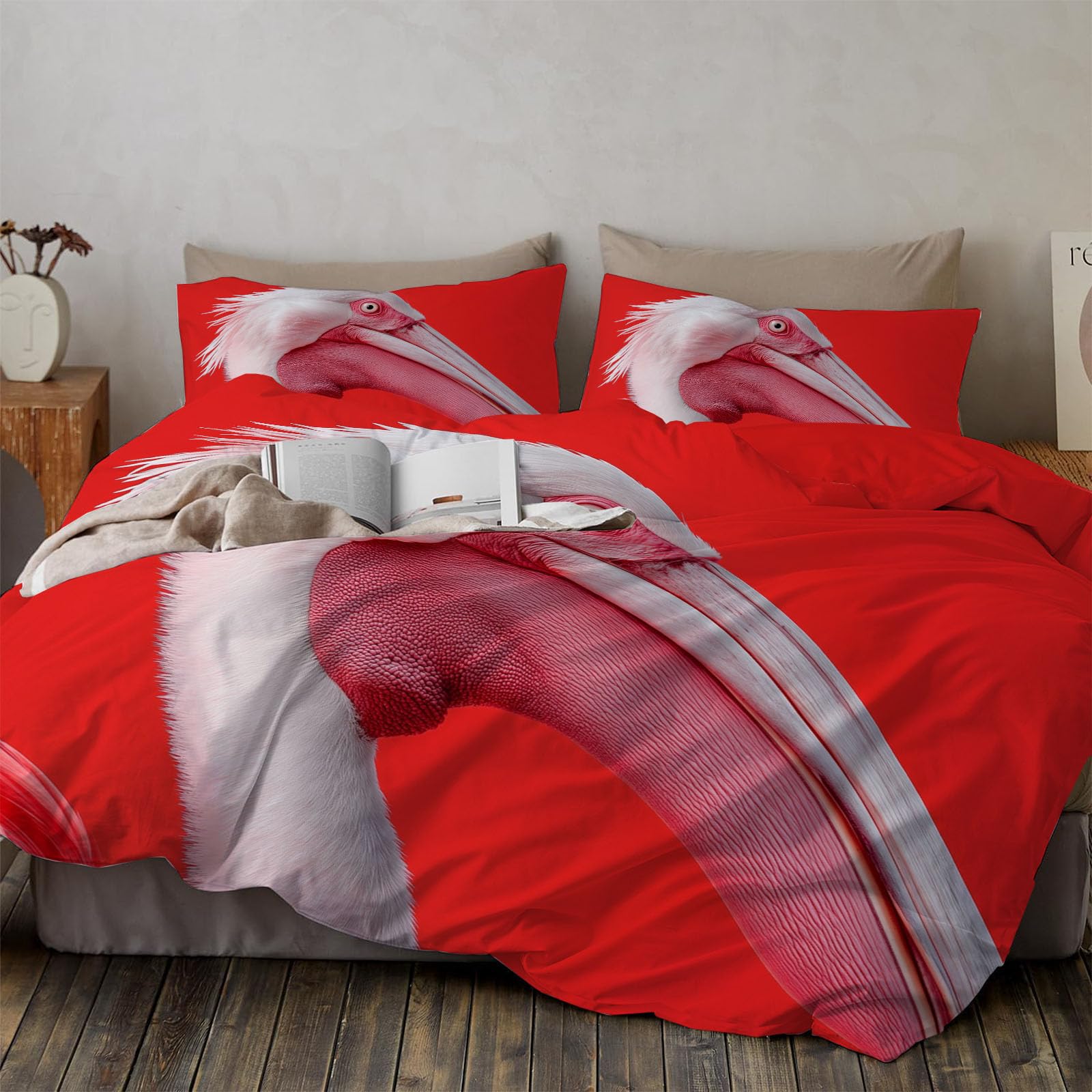 Housse de couette parure de lit 140x200 fermeture éclair pour enfiler sa couette facilement