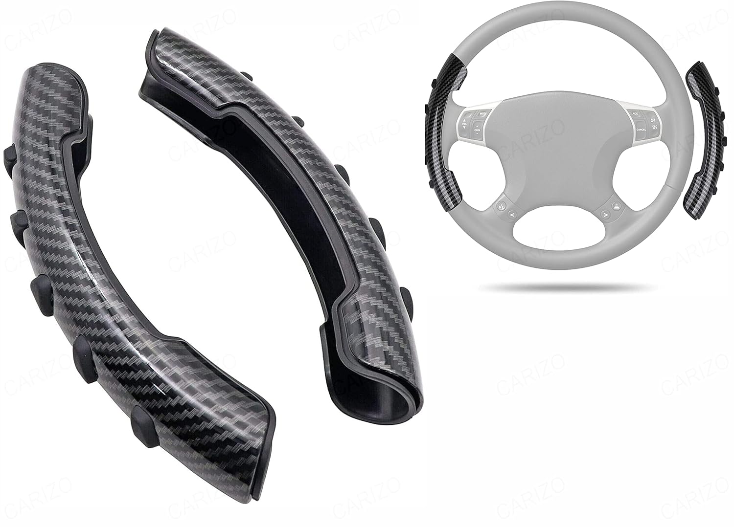 CARIZO Carbon Fiber Steering Wheel Cover Non Slip Steering Wheel Grips