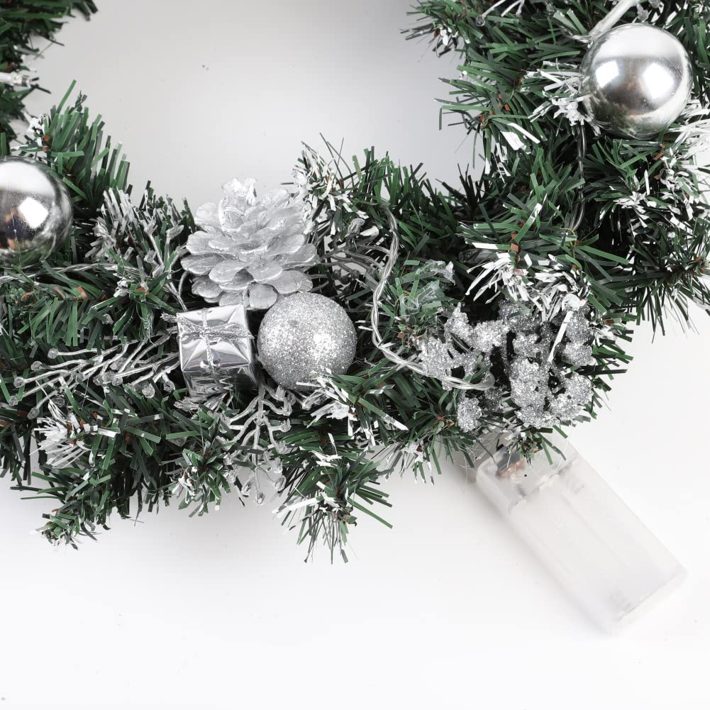 Christmas Front Door Wreath, Xmas Wreath Door Window Wall Hanging Ornaments Garland Ideal for Inside and Outside Decoration - Image 5