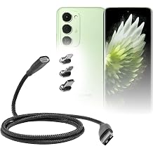 BoxWave Cable Compatible with Tecno Spark 40 Pro - MagnetoSnap PD AllCharge Cable 100W, Magnet Charging Braided USB Type-C Micro - Jet Black
