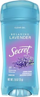 Secret Fresh Clear Gel Antiperspirant Deodorant for Women - 72HR Breathable Sweat & Odor Protection, pH Balancing Minerals, Relaxing Lavender Scent, 2.6oz