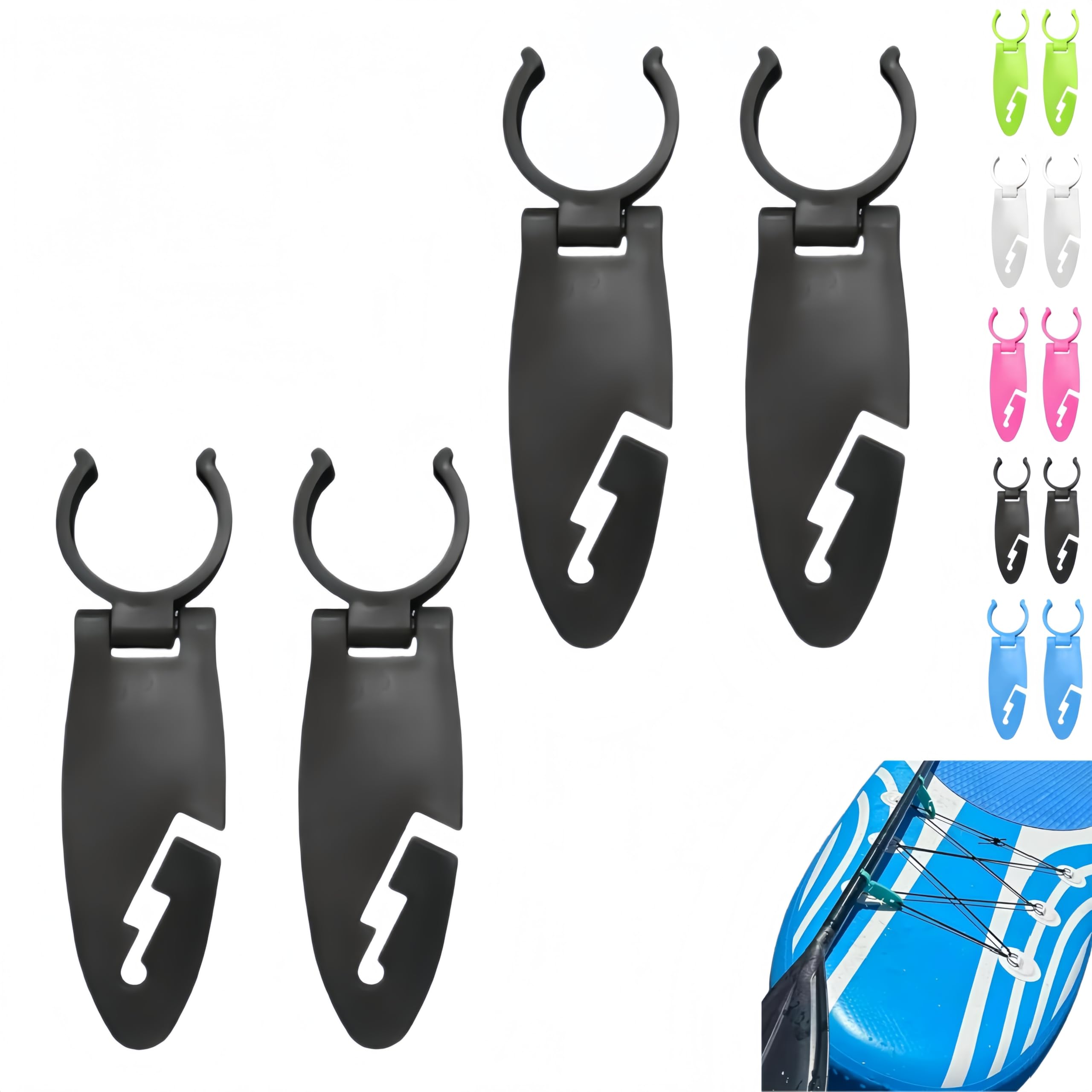 4Pcs Paddle Board Clips Holder for Various Kayak,Multiple Colors. (Black)