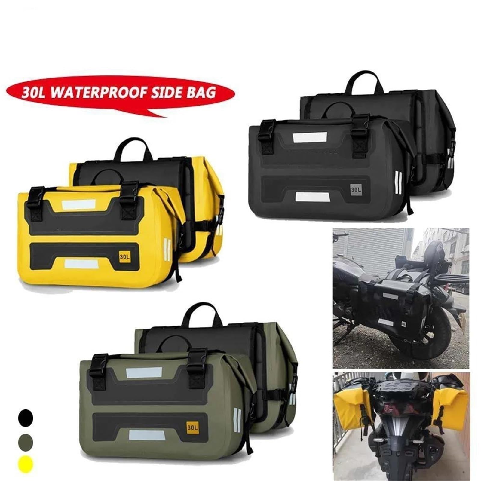 Accessori Moto Borse Laterali Impermeabili Deposito Bagagli Per CRF1000L CRF1100L AfricaTwin ADV(Nero)