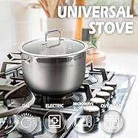 Vista 4 de DSP 7-Piece Pots and Pans Sets, 3-Ply Stainless Steel Kitchen Cookware Sets, Stay-Cool Stainless Steel Handles, Dishwasher Safe, Silver