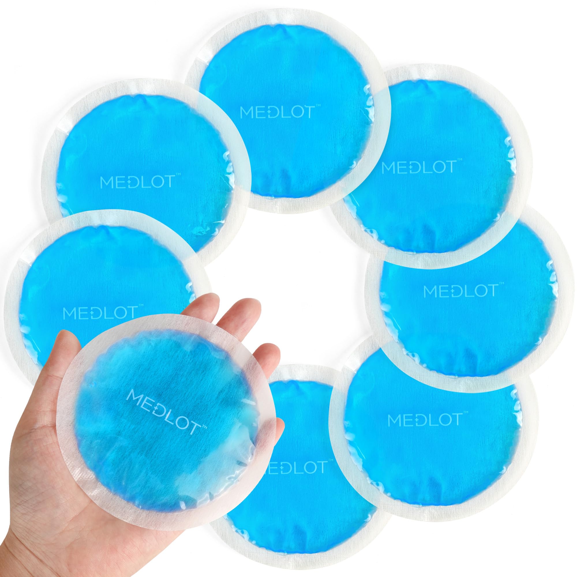 LotFancy Ice Pack for Injuries Reusable, 8 Small Gel Heating Cooling Pads with Cloth Backing, Hot Cold Therapy for Eyes After Surgery, Face, Breastfeeding, Wisdom Teeth, Jaw, Headache, Sinus Relief