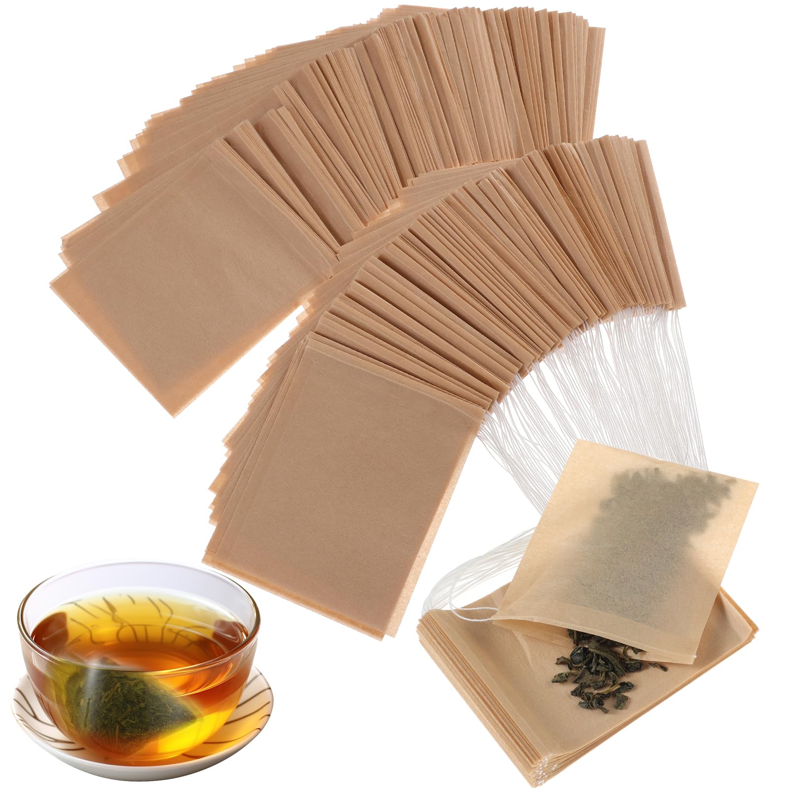 1000 Pcs Tea Bags for Loose Leaf Tea, Disposable Tea Bags with Drawstring Empty Tea Bags Unbleached Tea Filter Bags Paper Tea Infuser for Loose Leaf Tea and Coffee (3.15x3.94 inch)